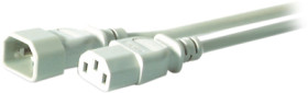 Extension cable, International, C14-plug, straight on C13 socket, straight, gray, 3 m, EK507.3
