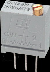 67WR50KLFTB Spindle trimmer, 50 kOhm, linear