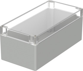 PC enclosure, (L x W x H) 122 x 120 x 55 mm, light gray/transparent (RAL 7035), IP65, 02217200