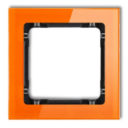 DECO Ramka pojedyncza - efekt szkła (ramka: pomarańczowa spód: czarny) pomarańczowy 13-12-DRS-1