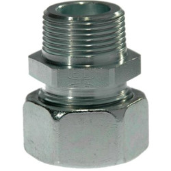 Złączka hydrauliczna, Złacze A: Stożek męski 24° DIN, Złacze B: Metryczny męski, Stal, 100bar