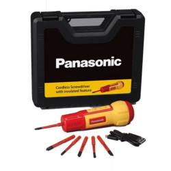 Wkrętak akumulatorowy izolowany VDE 1Nm 146mm IP56, ładowany przez USB, w walizce, z zestawem bitów EYED11SA EYED11SA32