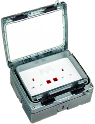 Gniazdo wtykowe Typ G - brytyjski natynkowe Timeguard ścieżki: podwójne z przełącznikiem 13A