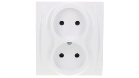 Logo Gniazdo Podwójne B/U Biały Lgp-2P