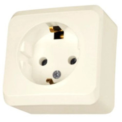 Prima Gniazdo pojedyncze z/u SCHUKO beżowe prima WDE001180