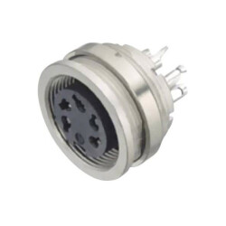 Binder 09-0320-00-05 Female Panel Mount Miniature 5 Pin Stereo with Outlet