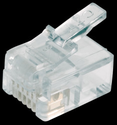 RJ12 modular plug for round cables, 6/6