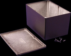 Aluminum die cast enclosure, (L x W x H) 171 x 121 x 101 mm, black (RAL 9005), IP66, 1550WFBK