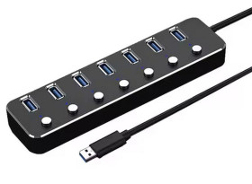 ROZDZIELACZ HUB NA 7 X USB 3.0 Z WŁĄCZNIKAMI (ZLHUB-7XUSB)