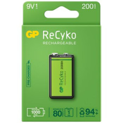 1 akumulatorek 6F22 / 9V GP ReCyko 200mAh