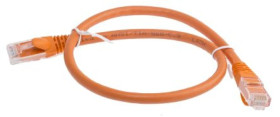 Kabel kategorii 6, Pomarańczowy, Wtyk RJ45/męski RJ45dł.: 500mm, mat. koszulki: LSZH