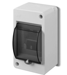 Rozdzielnica modułowa 1x3 natynkowa IP30 MINI S-3 z pokrywą dymną zacisk N 2303-11