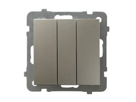 AS Wyłącznik potrójny zwierny przycisk satyna light ŁP-24G/m/45 OSPEL