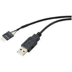Renkforce RF-5719750 USB cable USB 2.0 4-pin plug black braided 0.40 m