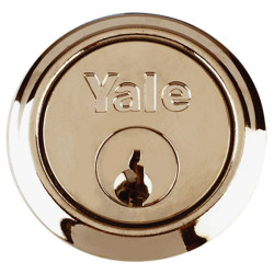 Yale Locks P1109 Replacement Rim Cylinder &amp; 2 Keys Polished Brass Finish Visi