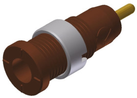 Gniazdo bananowe Żeński Połączenie lutowane typ Gniazdo bananowe Brązowy 10A Hirschmann Test & Measurement rozmiar 2mm