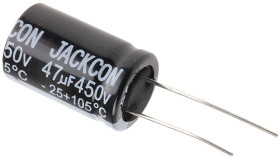 Kondensator 47μF 450V dc Radialny, Otwór przelotowy RS PRO roztaw: 7.5mm 16 (Dia.) x 26mm