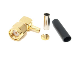 Złącze RP-SMA/m zaciskane na RG174, kątowe