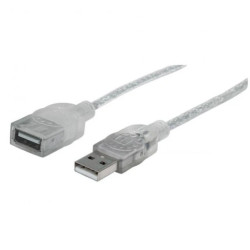 Przedłużacz USB 2.0 A-A M/F srebrny 336314 /1,8m/