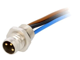 Złącze M8, męskie, gniazdo, proste, ilość pinów: 3, IP67 42-01032