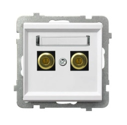 SONATA Gniazdo głośnikowe pojedyncze biały mat GGN-1R/m/75