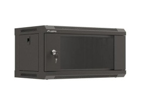 Szafa instalacyjna rack wisząca 19 4u 540x350 czarna drzwi przeszklone lanberg (flat pack) WF03-5304-10B