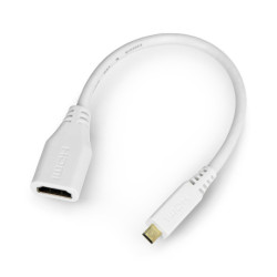 Adapter microHDMI - HDMI oryginalny do Raspberry Pi 4B/5 - 235mm - biały