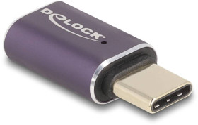 DeLOCK Adapter USB 40 Gbps USB Typ-C PD 3.1 240 W męski na żeński port saver 8K 60 Hz metal