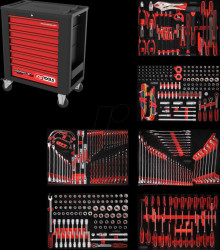 815.6399 PERFORMANCEplus P15 workshop trolley with 8 drawers and 399 tool