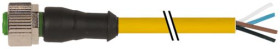 Przewód czujnik-siłownik ze złączem Złącze M12 liczba rdzeni 4 długość 3m Rodzaj A Żeńskie