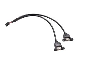 Gniazdo USB TYP A podwójne do obudowy z przewodem z gniazdem 2x5 50cm