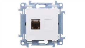 Simon 10 Gniazdo Komputerowe Pojedyncze Rj45 Kat.6 Ekranowane Biały C61e.01/11