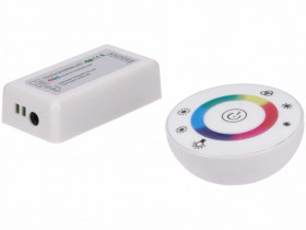 Sterownik LED RGB 3x6A okrągły RF biały 12-24V Prescot