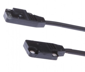 Czujnik optyczny bariera świetlna 10x3,5x14mm Sn: 1m 12-24V DC PNP NO kabel 2m IP67 OYQ30103