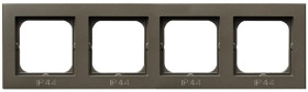 SONATA Ramka poczwórna do łączników IP44 czekoladowy metalik RH-4R/40