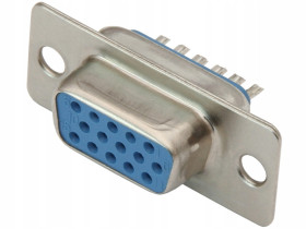 15-pin DB15 D-SUB Plug - 3-Row - Female Connector