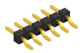 Pin header, 6 pole, pitch 2.54 mm, straight, black, 10080405