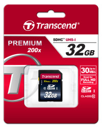 Karta SD SDHC, 32 GB MLC, Transcend Premium -25 → +85°C 200x