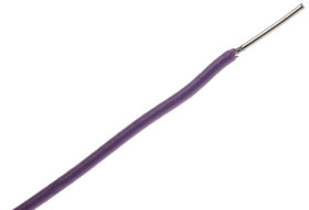 Przewód montażowy 0,22mm² Fioletowy RS PRO PTFE 24 AWG 300 V dł. 100m 7/0,2 mm 200°C BS 3G 210:1996