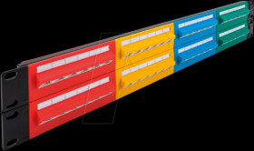 66881 Patchpanel, 19", 48-Port, Cat.5e, 2 U, colored