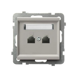 SONATA Gniazdo telefoniczne podwójne równoległe kaszmir GPT-2RR/m/82