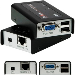 ATEN Przedłużacz KVM 100m VGA+USB na kabel LAN kat.5e (skrętkę) Konwerter aktywny VGA + 2xUSB - LAN - VGA + USB typ B Komplet