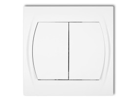 LOGO Wyłącznik pojedynczy ze schodowym podświetlany (dwa klawisze bez piktogramów wspolne zasilanie) biały LWP-10L.11 KARLIK