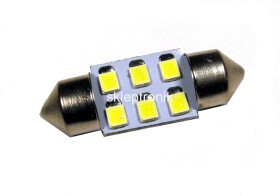 Żarówka sam. led 12V 31mm biała 6x1210 C5W