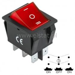 Przeł. kołys. ON-OFF-ON stabilny 6p podśw.