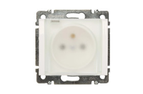 SISTENA LIFE Gniazdo bryzgoszczelne z/u IP44 z klapką arctic 775929