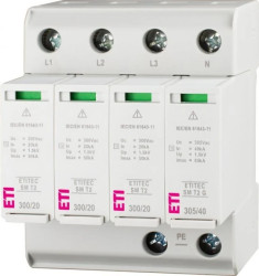 Ogranicznik przepięć typ T2 (C) ETITEC SM T2 300/20 3+1 kombinowany (warystor+iskiernik) TT 002440754