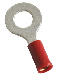 Zacisk oczkowy rozmiar przewodu 1,5mm² Ø , M4 izolowany średnica wew 4.2mm Czerwony MECATRACTION