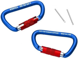 Zestaw 2 karabińczyków TT z kołkami zabezpieczającymi KNIPEX 00 50 03 T BK