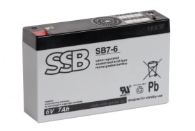 Akumulator VRLA AGM 6V 7Ah (żywotność 6-9lat) SB7-6
